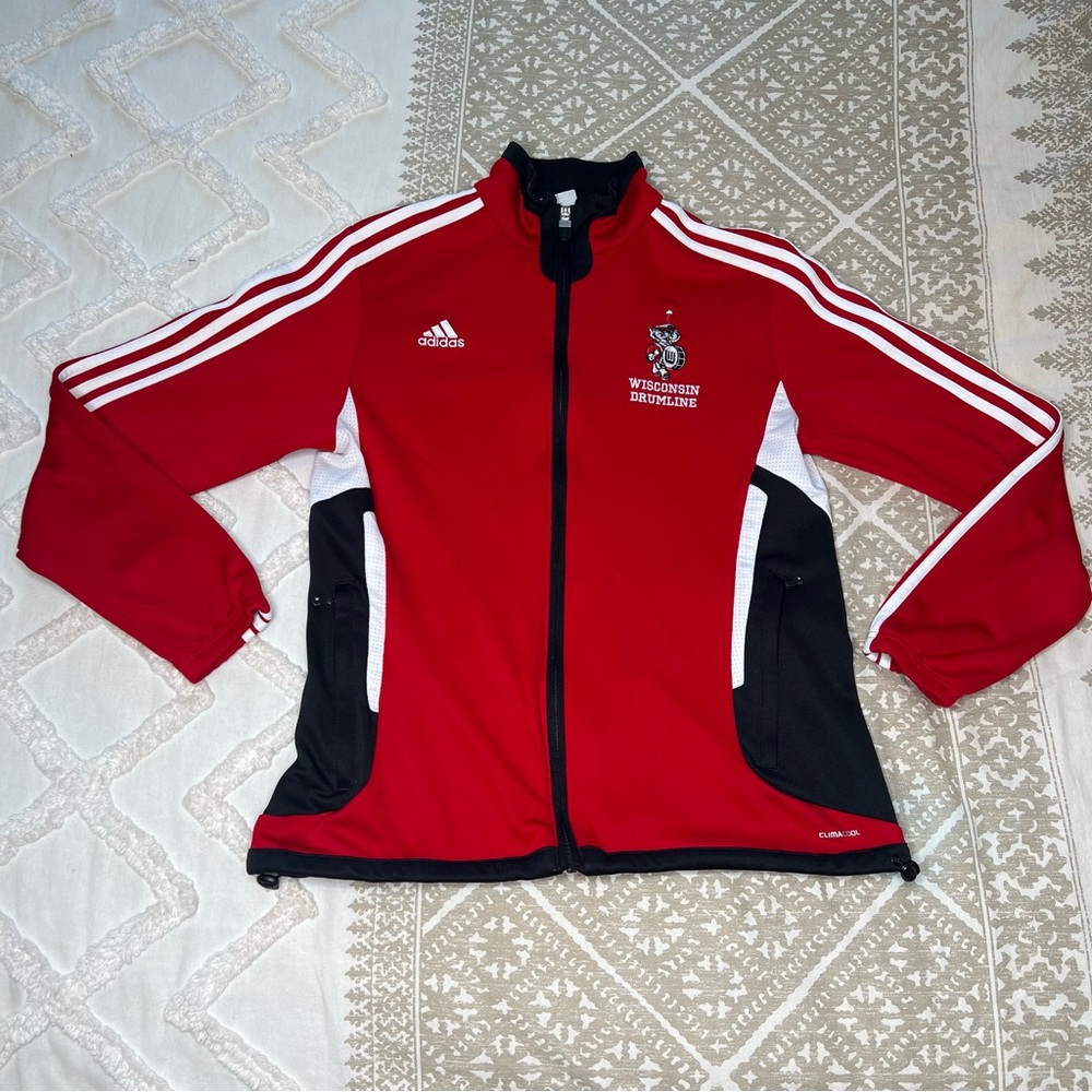 ADIDAS Wisconsin Badger Drumline Climacool Track Jacket Zip Up